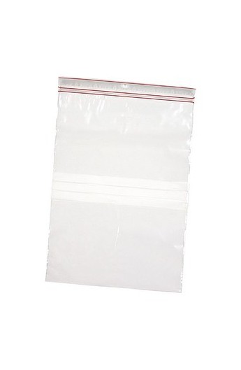Sachet zip transparent à bandes blanches 4x6cm