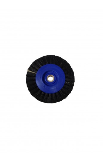 Brosse de soie noire centre plastique bleue