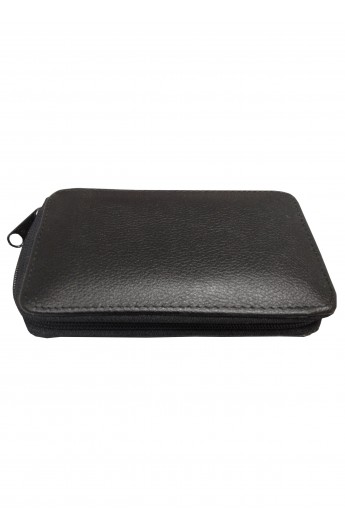 Flat leather wallet 15cm