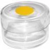 Récipient en verre pour rhodinette socle jaune